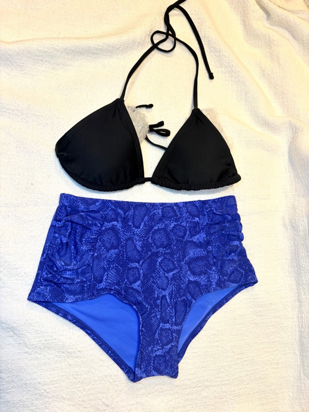 Triangle Halter Bikini Top & High Waist Full coverage Bikini Botton - New